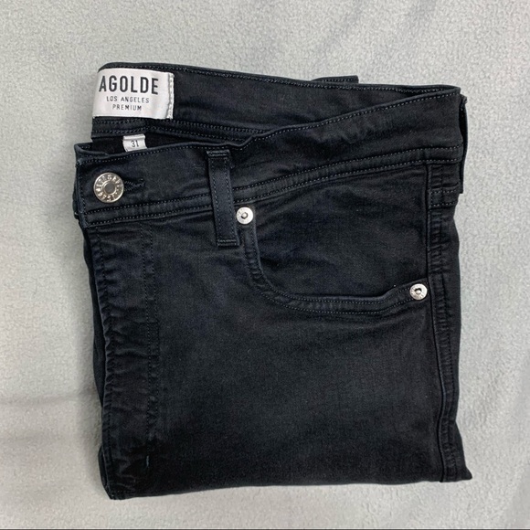 Agolde super high rise black skinny jeans size 31 - Picture 6 of 6